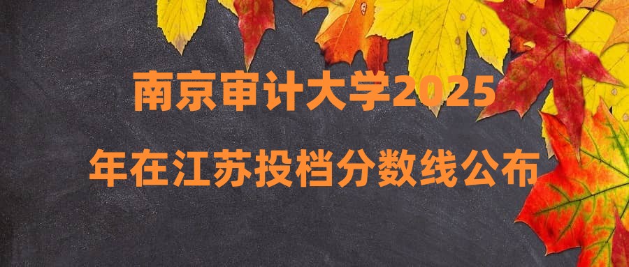 南京审计大学2025年在江苏投档分数线公布