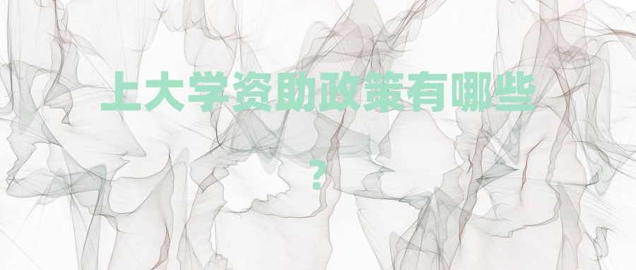 上大学资助政策有哪些?