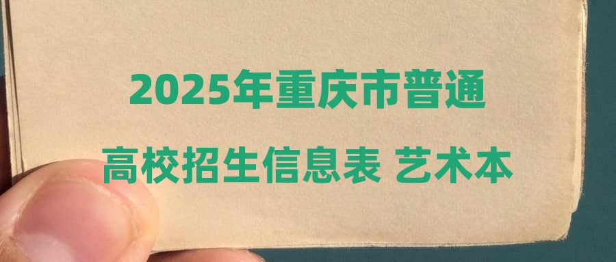 2025年重庆市普通高校招生信息表 艺术本科批
