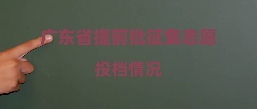 广东省提前批征集志愿投档情况