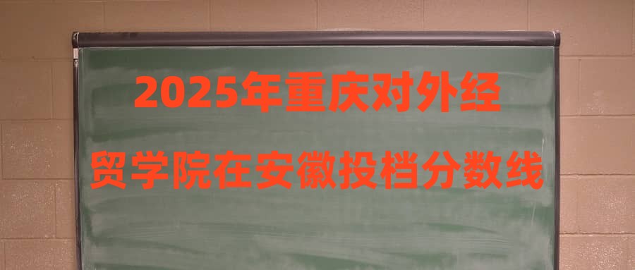 2025年重庆对外经贸学院在安徽投档分数线汇总