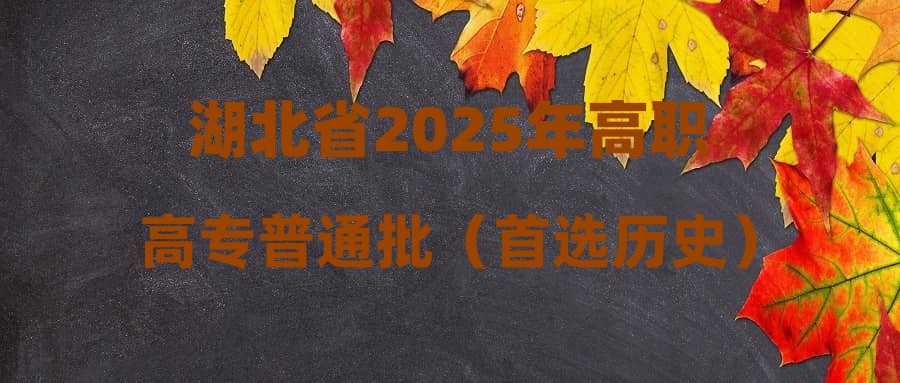 湖北省2025年高职高专普通批（首选历史）第一次征集志愿投档分数线