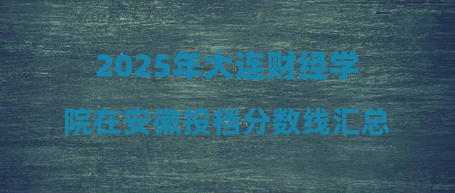 2025年大连财经学院在安徽投档分数线汇总