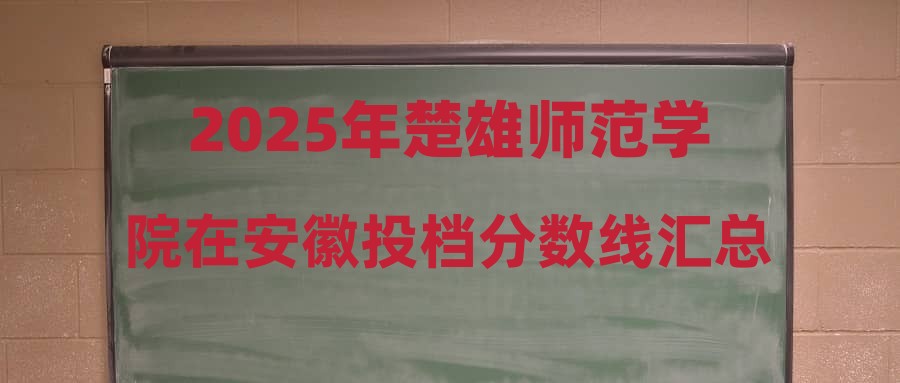 2025年楚雄师范学院在安徽投档分数线汇总