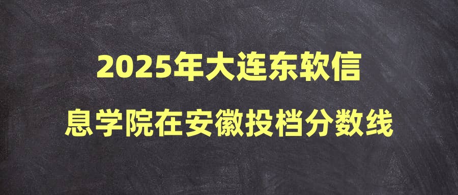2025年大连东软信息学院在安徽投档分数线汇总