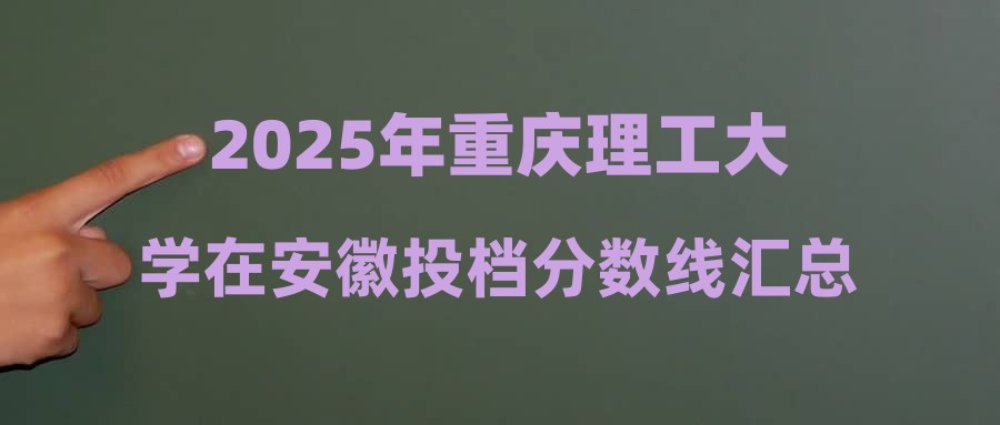 2025年重庆理工大学在安徽投档分数线汇总