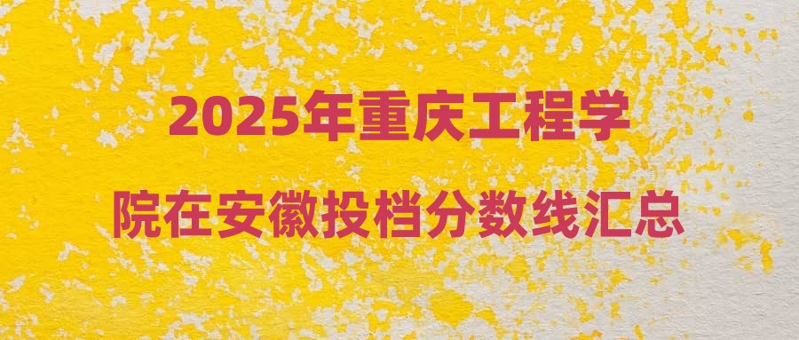 2025年重庆工程学院在安徽投档分数线汇总