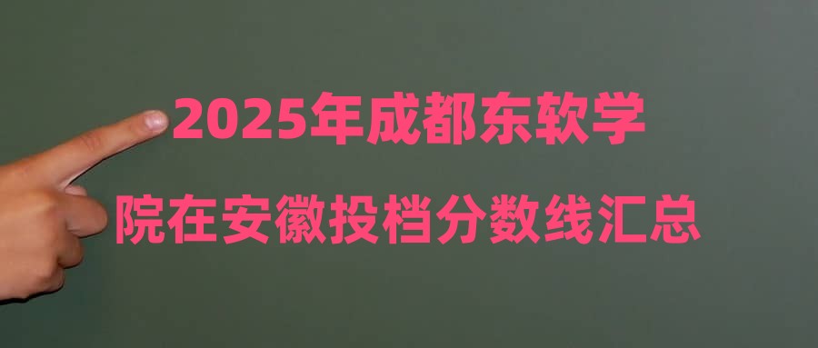 2025年成都东软学院在安徽投档分数线汇总