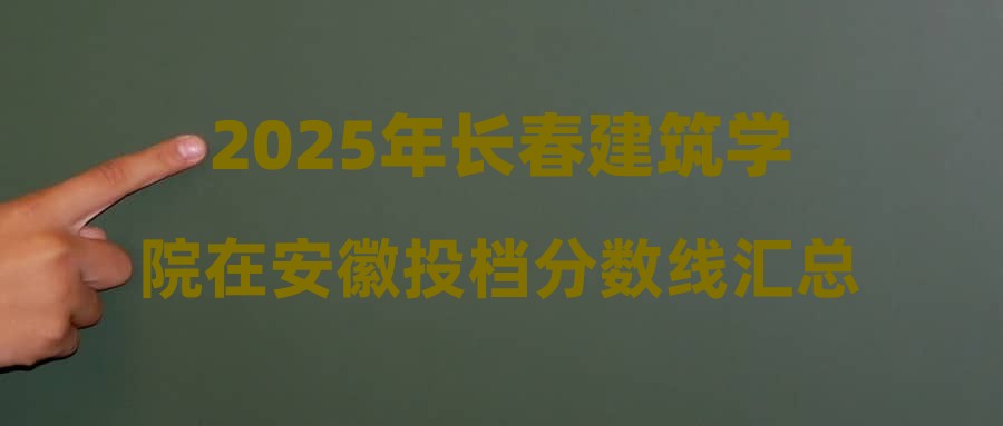 2025年长春建筑学院在安徽投档分数线汇总
